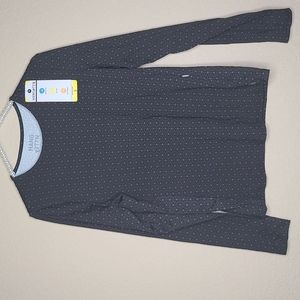 NWT Hang Ten Women's Long Sleeve Sun Tee Black Small Medium